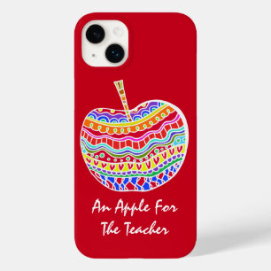 Red Folk Art Apple Teacher's