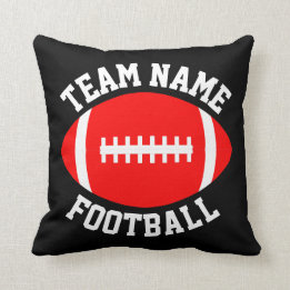 Red Football Anpassningsbar Team Namn Kids Room Sp Kudde