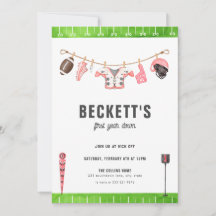 Red Football Birday First Year Down 1st Inbjudan