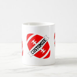 Red Football Coach eller Fläkt Anpassningsbar Team Kaffemugg