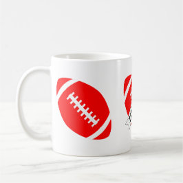 Red Football Coach eller Fläkt Anpassningsbar Team Kaffemugg