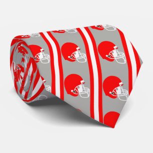Red Football Helmet på Grått Necktie 2 Slips