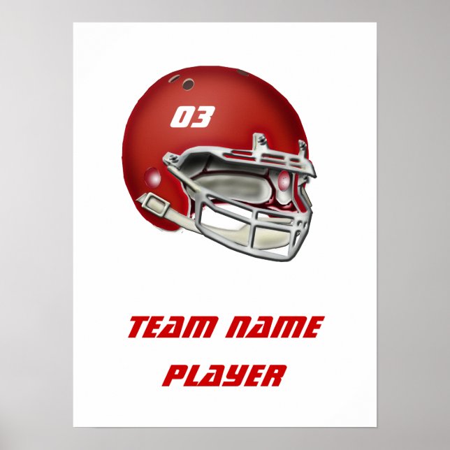 Red Football Helmet Poster (Framsidan)