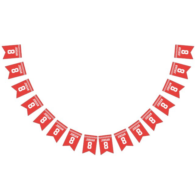 Red Football Jersey - Idrottsteme Födelsedagsfest Vimplar (Alla)