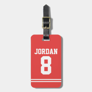 Red Football Jersey med nummer Bagagebricka