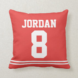 Red Football Jersey med nummer Kudde