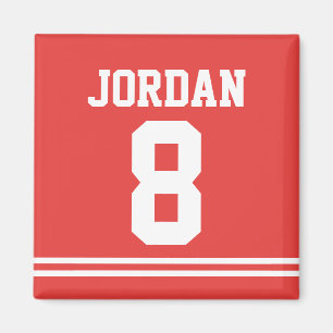 Red Football Jersey med nummer Magnet