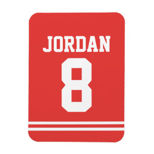 Red Football Jersey med nummer Magnet