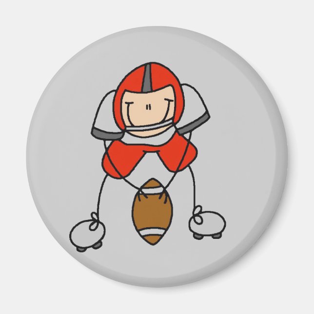 Red Football Player Tshirts och Gifts Magnet (Framsidan)