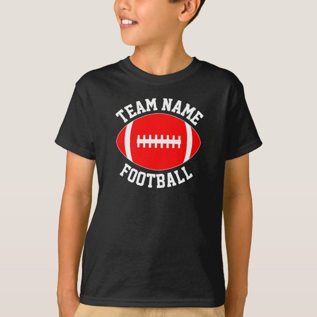 Red Football Team Namn, Player och Number Sports T Shirt (Framsida)