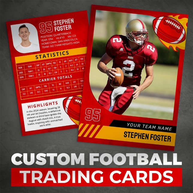 Red Football Trac Card Sport Player Photo (Skapare uppladdad)