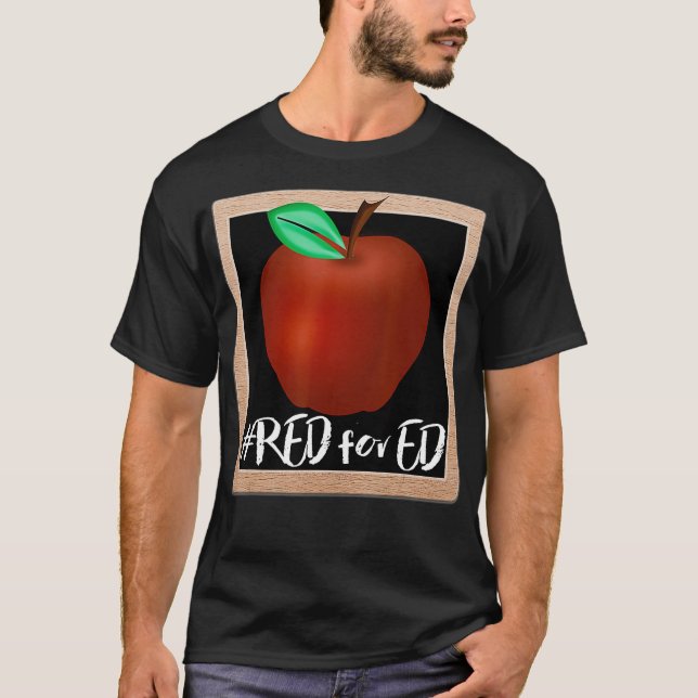 Red For Ed Education Teacher Protest Walkout Rally T Shirt (Framsida)