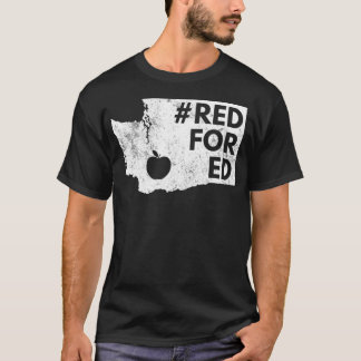 Red For Ed Washington Teacher Public Education T Shirt