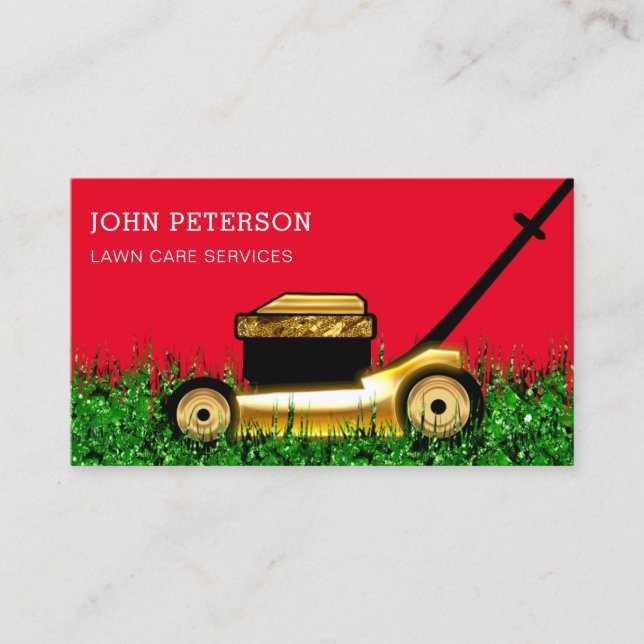 Red för  gräddningstjänst för gräsmatta visitkort (Framsida)