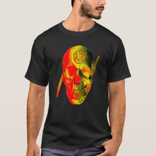 Red för Gult för grafikskal T Shirt