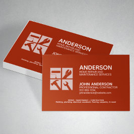 Red för Modern Home Repair Maintenance Service Red Visitkort