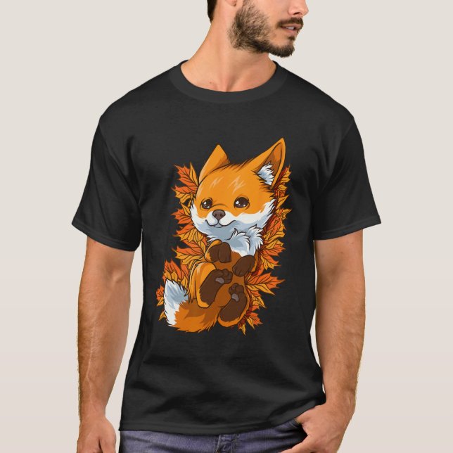 Red Forest Fox Byby Fall Hej Hösthösten Roligt T Shirt (Framsida)