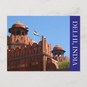 red fort delhi vykort
