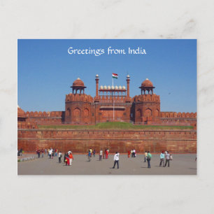 red fort delhi vykort