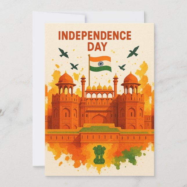 Red Fort India Independence day Card (Framsida)