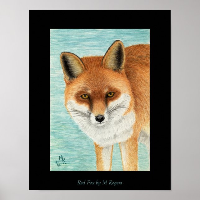 Red Fox Art-utskrift Poster (Framsidan)