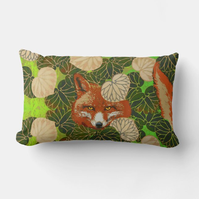 RED FOX BLAND GRÖNTEN LÖV OCH FOLIAGE LUMBARKUDDE (Framsida)