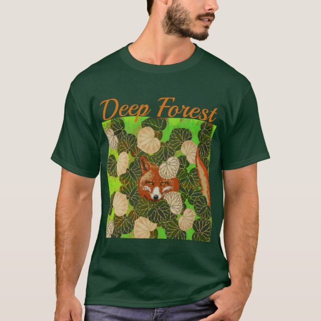 RED FOX BLAND GRÖNTEN LÖV OCH FOLIAGE T SHIRT (Framsida)