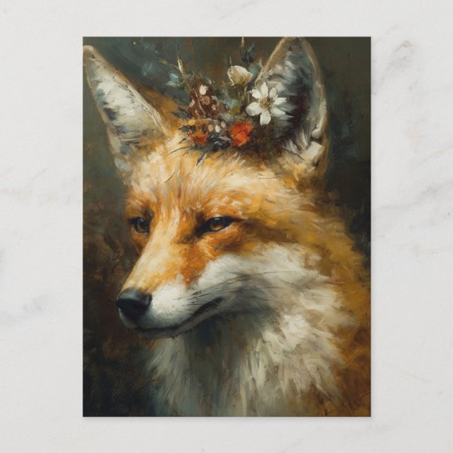 Red Fox Boho Vykort (Framsida)