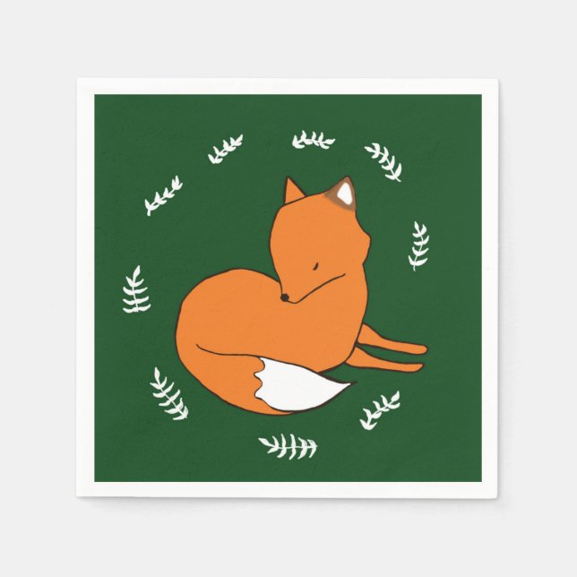 Red Fox Cocktail Napkin Pappersservett (Framsidan)