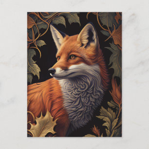 Red Fox   Elegant Wildlife Animal Porträtt Vykort