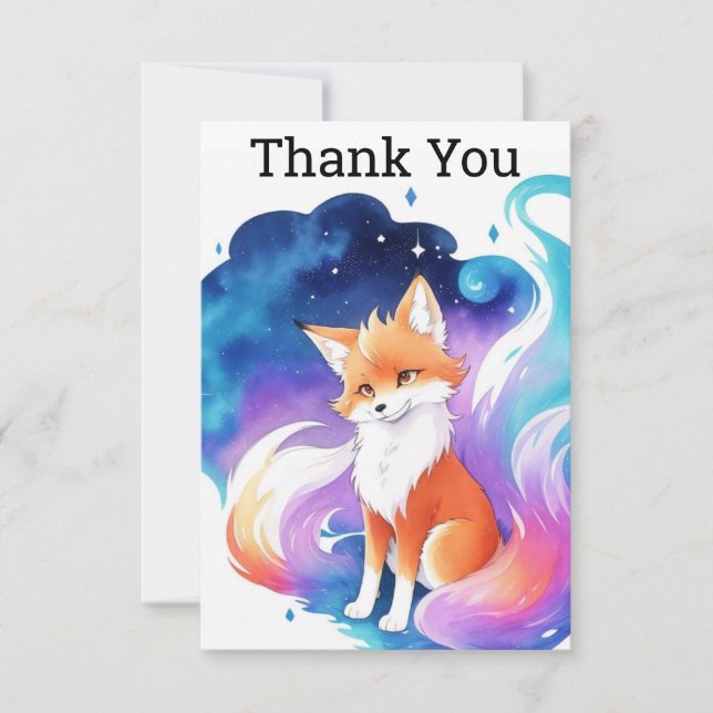 Red Fox Enchantment Birthday Tack Kort (Framsida)