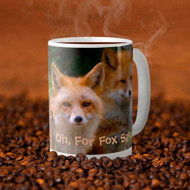 Red Fox Family Nature Älskare Anpassningsbar Text Kaffemugg (Skapare uppladdad)