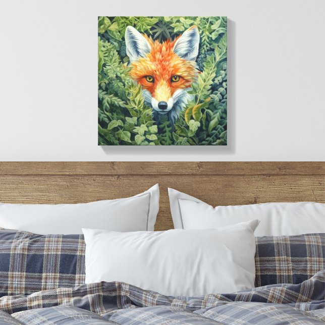 Red Fox Foliage Art Canvastryck (Insitu (sovrum))