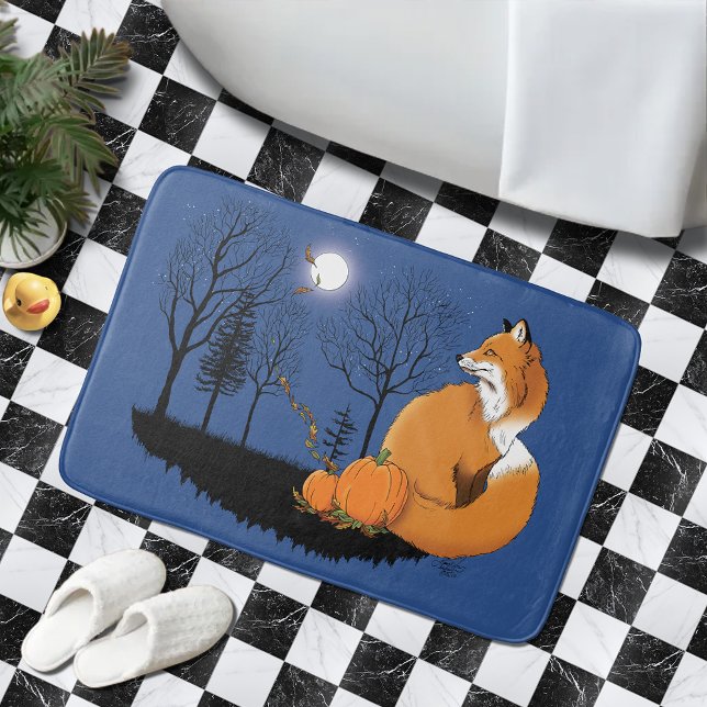 Red Fox Forest Pumpkins Badrumsmatta (Skapare uppladdad)