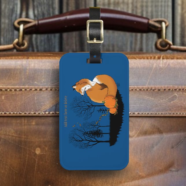 Red Fox Forest Pumpkins Bagagebricka (Skapare uppladdad)