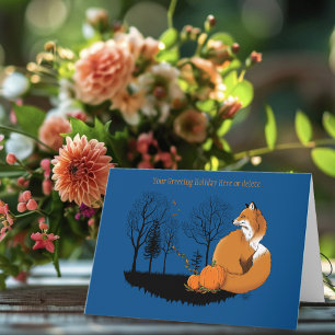 Red Fox Forest Pumpkins Kort