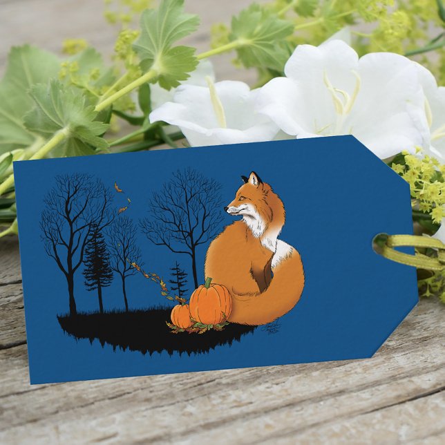 Red Fox Forest Pumpkins Presentetikett (Skapare uppladdad)