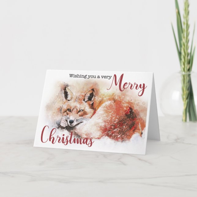 Red Fox God jul Card Helgkort (Framsida)