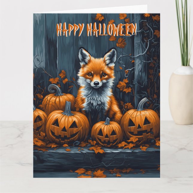 Red Fox Halloween Kort (Framsida)