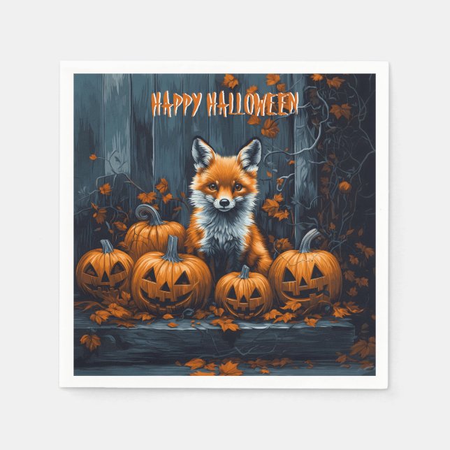 Red Fox Halloween Pappersservett (Framsidan)