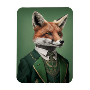 Red Fox i Grönten St. Patrick's Day Kostym Magnet