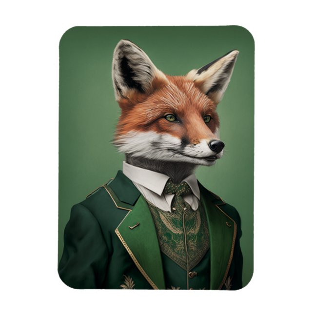 Red Fox i Grönten St. Patrick's Day Kostym Magnet (Vertikal)