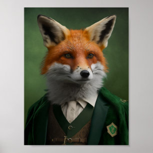 Red Fox i Grönten St. Patrick's Day Kostym Poster