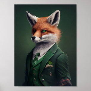 Red Fox i Grönten St. Patrick's Day Kostym Poster