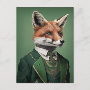 Red Fox i Grönten St. Patrick's Day Kostym Vykort