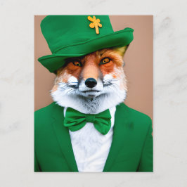 Red Fox i Grönten St. Patrick's Day Kostym vykort