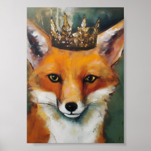 Red Fox i Krona Poster