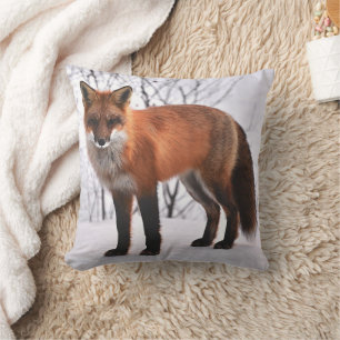Red Fox i Snö Kudde