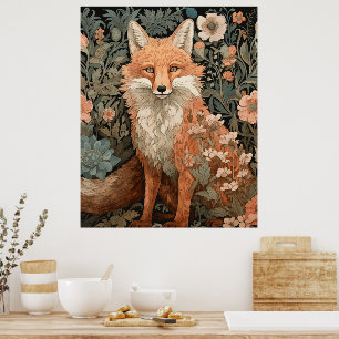 Red Fox i Victorian English Garden Poster