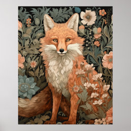 Red Fox i Victorian English Garden Poster